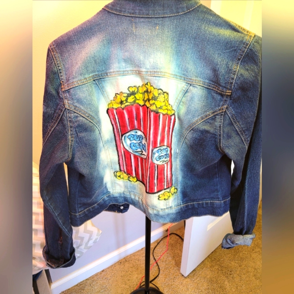 Custom painted denim jacket